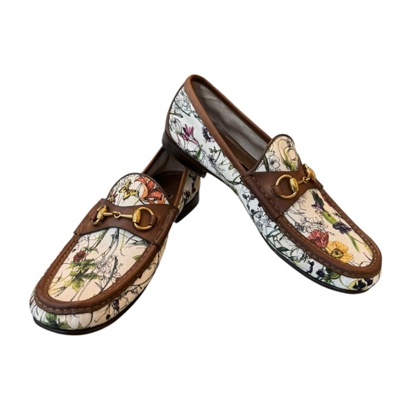 Gucci Other - Gucci 1953 Floral Print Leather and Canvas Horse Bit Loafers (60th Anniversary)
